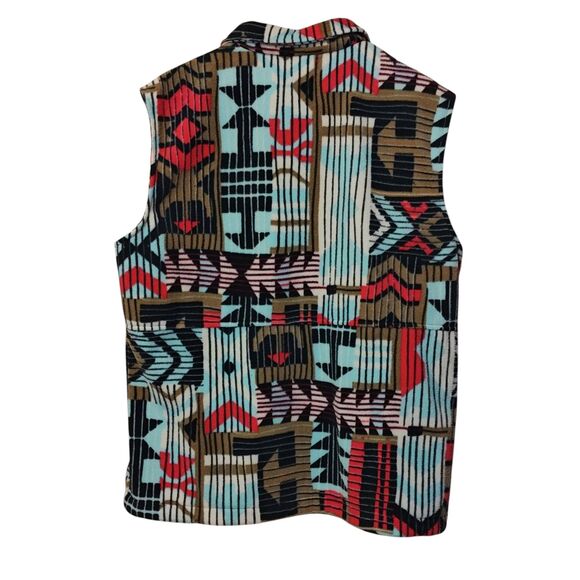 Columbia Vest Mens Large Fleece Zip Front Retro Aztec Pattern Outdoors - Picture 2 of 13
